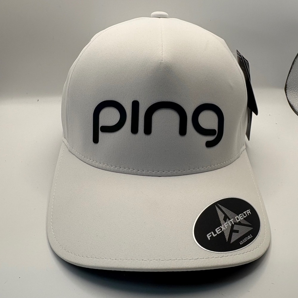 Ping Flexfit Delta White Golf Cap Hat Adjustable‎ Lightweight Smarter Wear